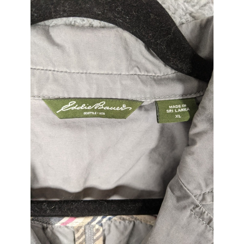 Eddie Bauer Blazer Jacket Womens XL Gray Cotton Single Breasted Preppy Utility - Picture 3 of 8
